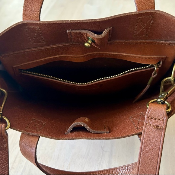 Madewell 100% Leather Purse Crossbody Hand Bag Small Hand Held Inside Zip Pocket - Picture 5 of 6